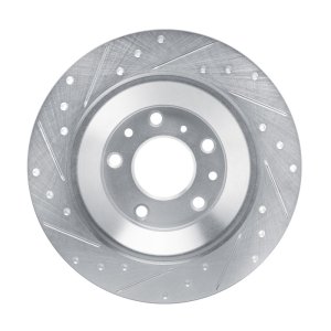 Mazda MX-30 Brake Rotor (1) - Rear Right - R1 Concepts - Drilled & Slotted - Silver - `13-`25
